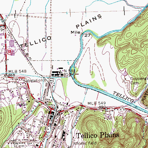 Topographic Map of Hunt Branch, TN