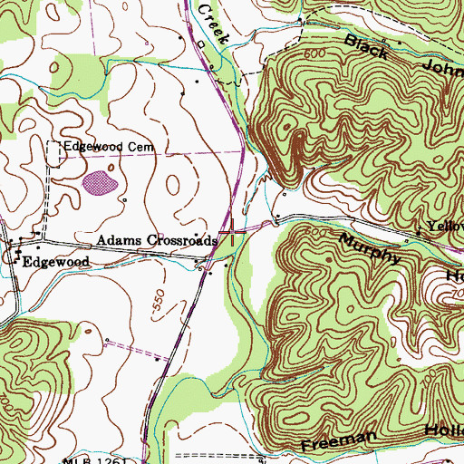Topographic Map of Hunt Branch, TN