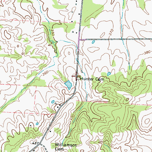 Topographic Map of Hunter Cemetery, TN