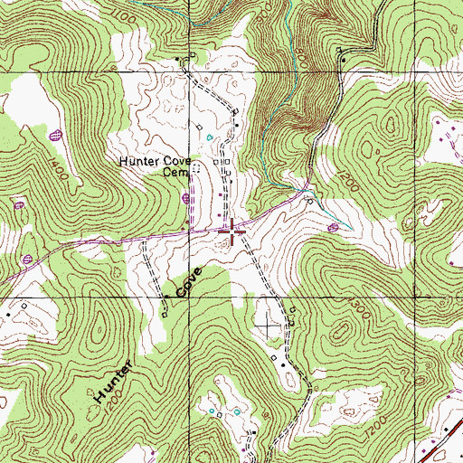 Topographic Map of Hunter Cove, TN