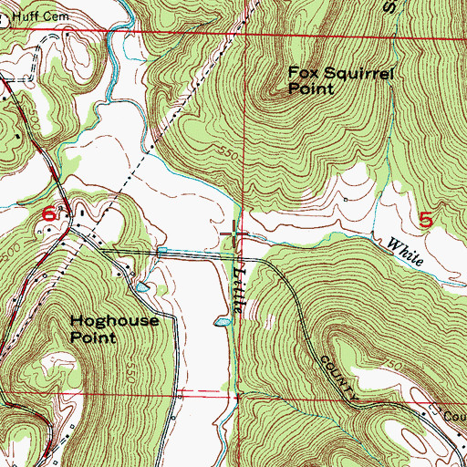 Topographic Map of White House Branch, AL