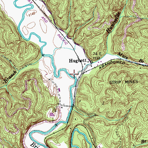 Topographic Map of Huntsville Branch, TN