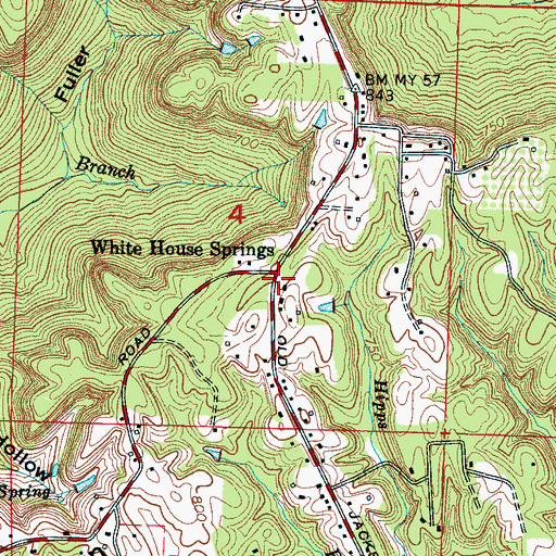 Topographic Map of White House Springs, AL