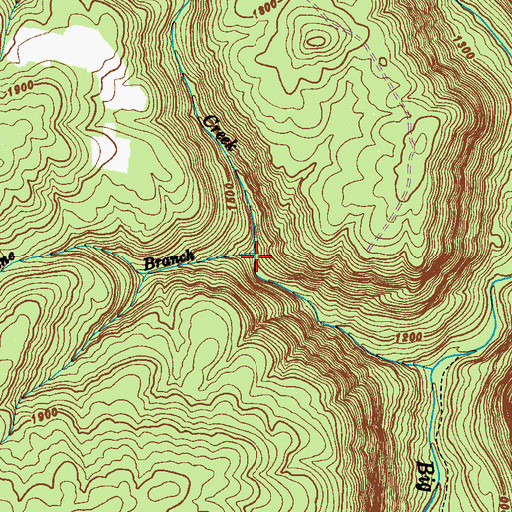 Topographic Map of Hurricane Branch, TN