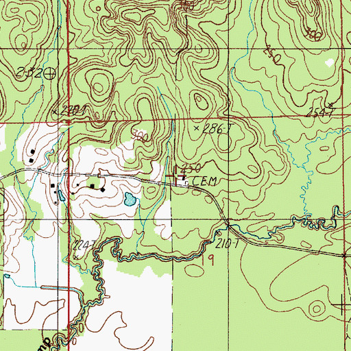 Topographic Map of White Lily Church, AL