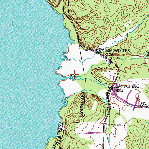 Topographic Map of Hurricane Branch, TN