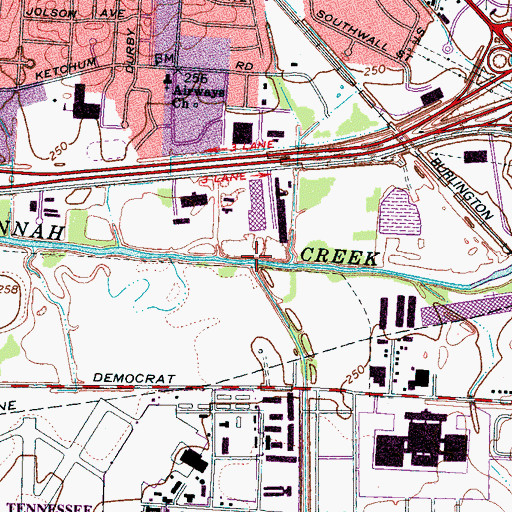 Topographic Map of Hurricane Creek, TN