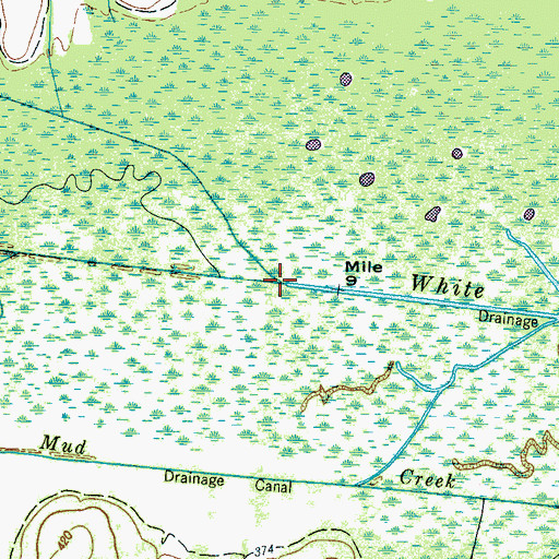 Topographic Map of Hurricane Creek, TN