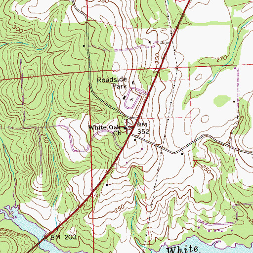 Topographic Map of White Oak Church, AL