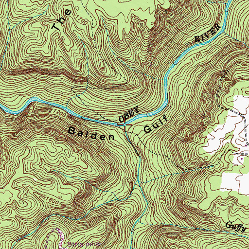 Topographic Map of Hurricane Creek, TN