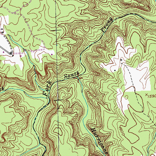 Topographic Map of Hurricane Creek, TN