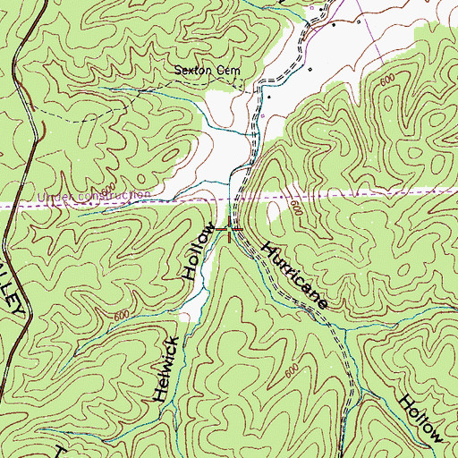 Topographic Map of Hurricane Hollow, TN