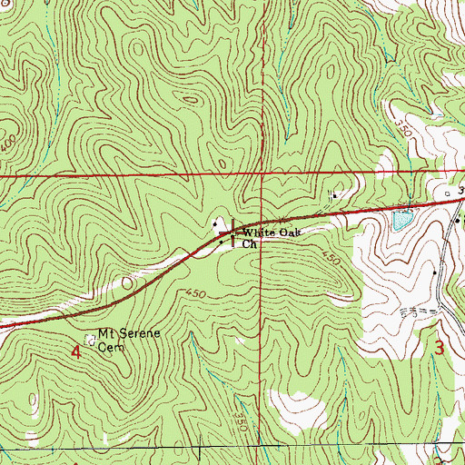 Topographic Map of White Oak Church, AL