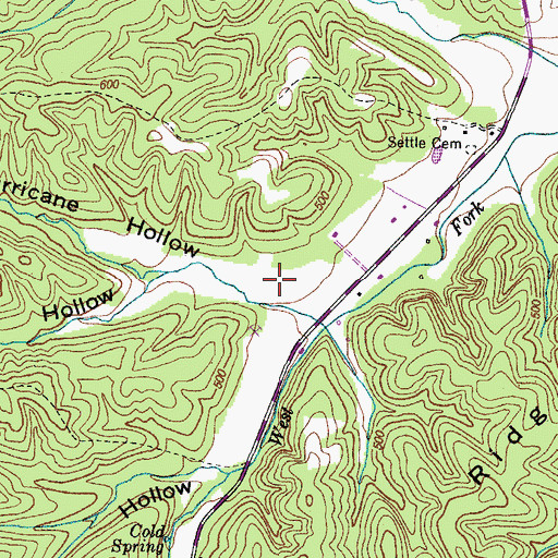 Topographic Map of Hurricane Hollow, TN