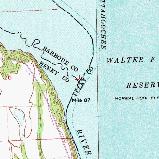 Topographic Map of White Oak Creek, AL