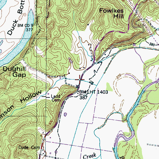 Topographic Map of Hutchinson Hollow, TN