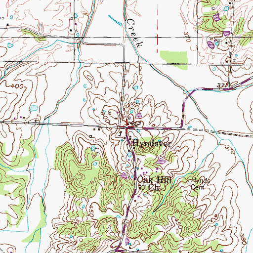 Topographic Map of Hyndsver, TN