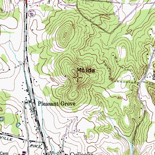 Topographic Map of Mount Ida, TN