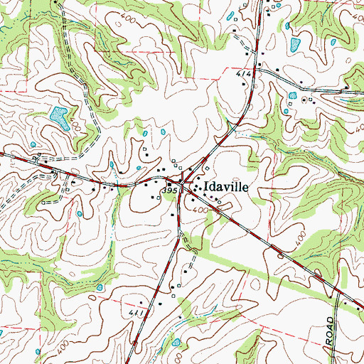 Topographic Map of Idaville, TN