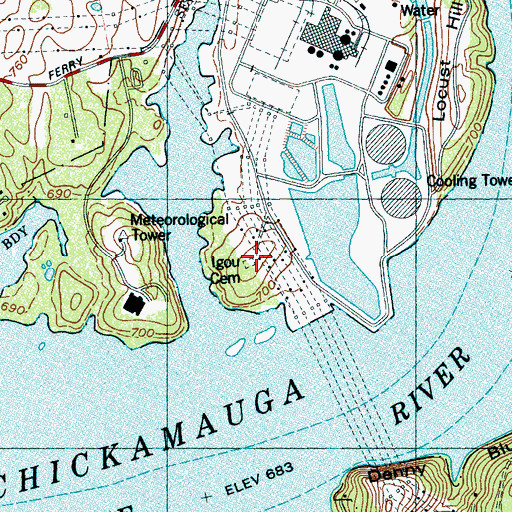 Topographic Map of Igou Cemetery, TN