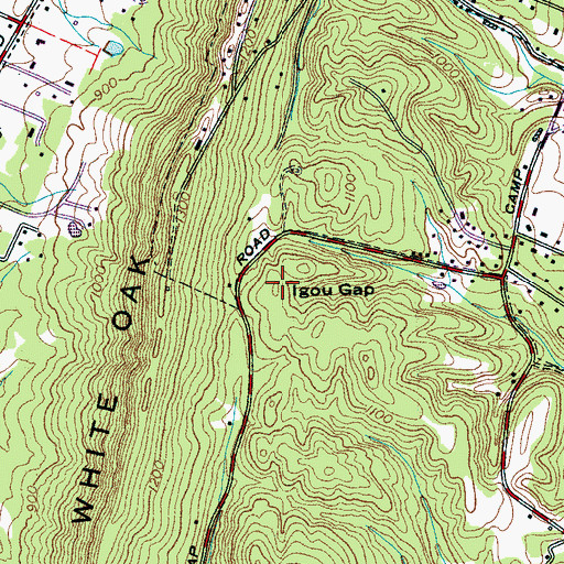 Topographic Map of Igou Gap, TN