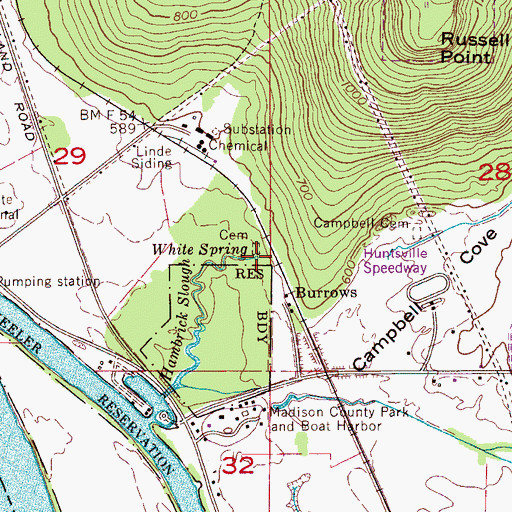 Topographic Map of White Spring, AL