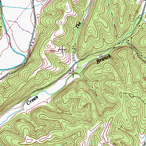 Topographic Map of Ike Branch, TN