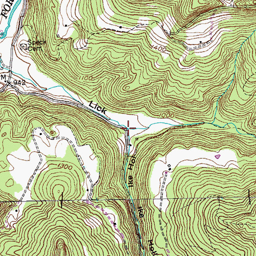 Topographic Map of Ike Hollow, TN