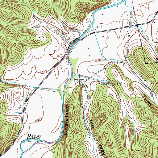 Topographic Map of Ike Ivey Hollow, TN