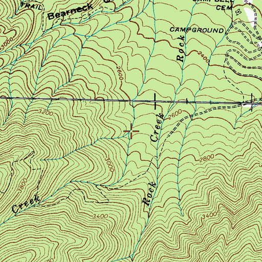 Topographic Map of Inadu Creek, TN