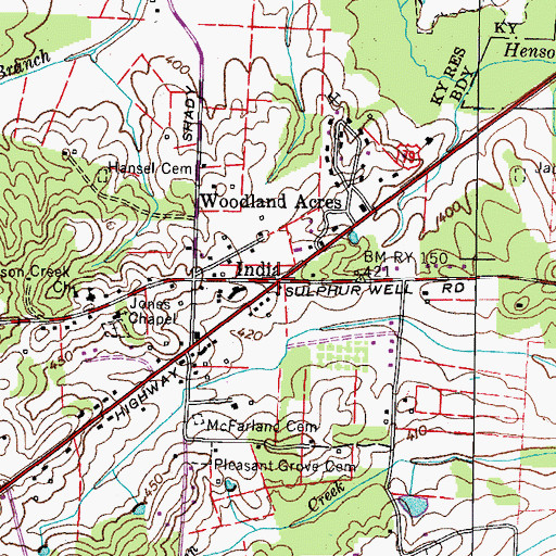 Topographic Map of India, TN