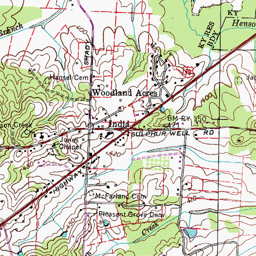 Topographic Map of India, TN