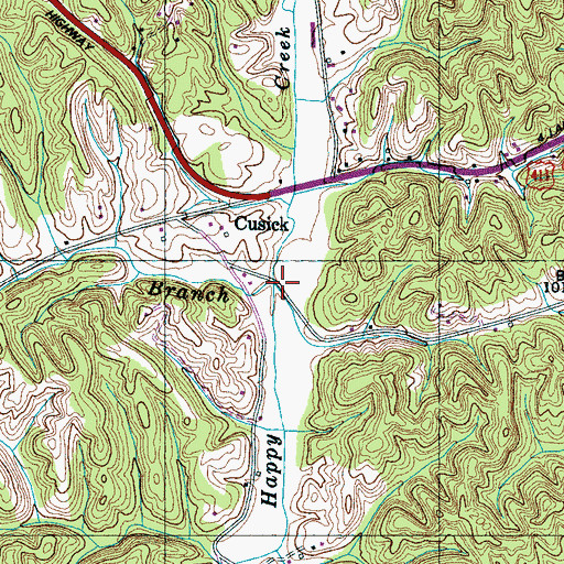 Topographic Map of Indian Branch, TN