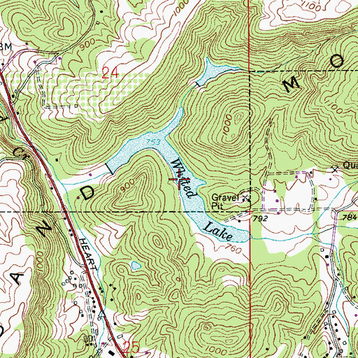 Topographic Map of Whited Lake, AL