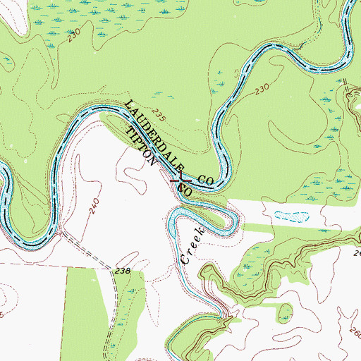 Topographic Map of Indian Creek, TN