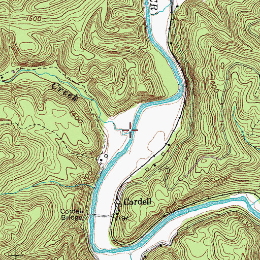 Topographic Map of Indian Creek, TN