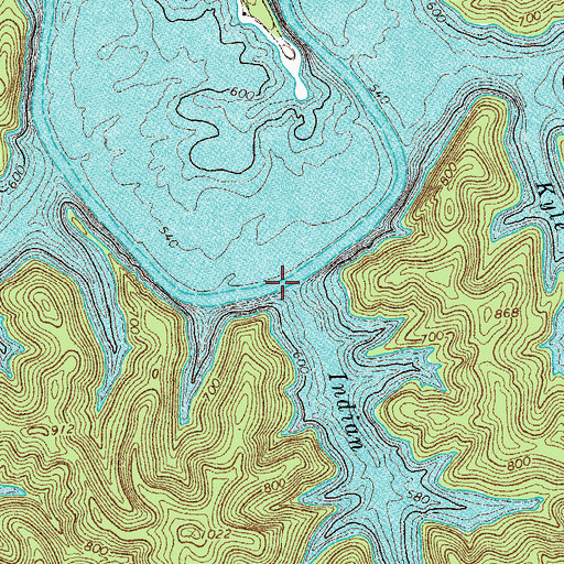 Topographic Map of Indian Creek, TN