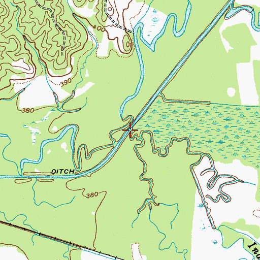 Topographic Map of Indian Creek, TN