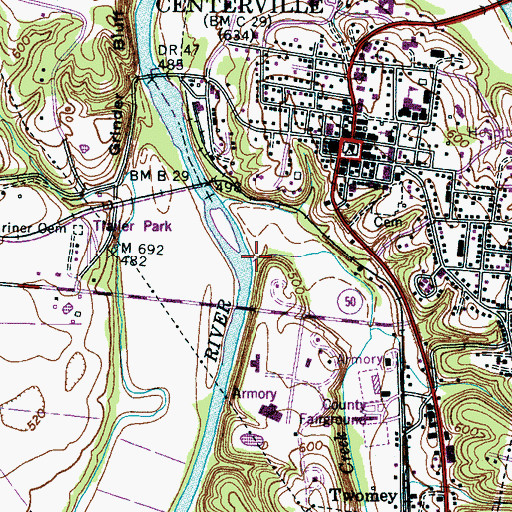 Topographic Map of Indian Creek, TN