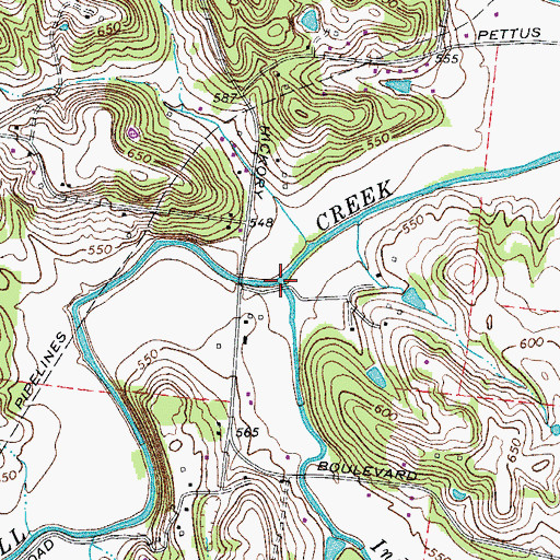 Topographic Map of Indian Creek, TN