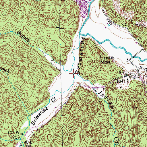 Topographic Map of Indian Creek, TN