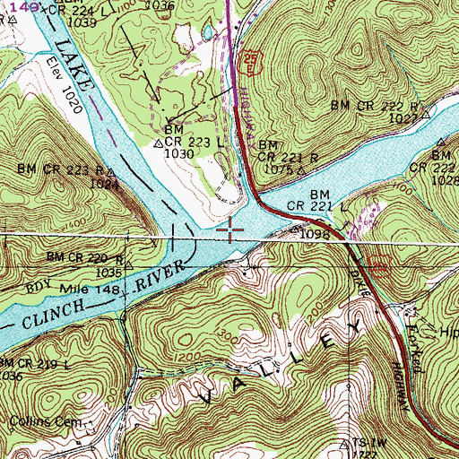 Topographic Map of Indian Creek, TN