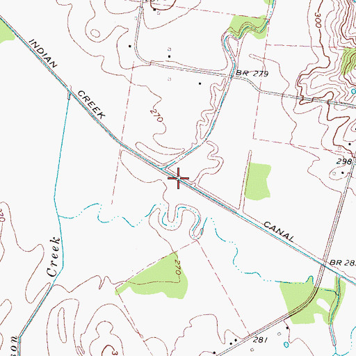 Topographic Map of Indian Creek Canal, TN