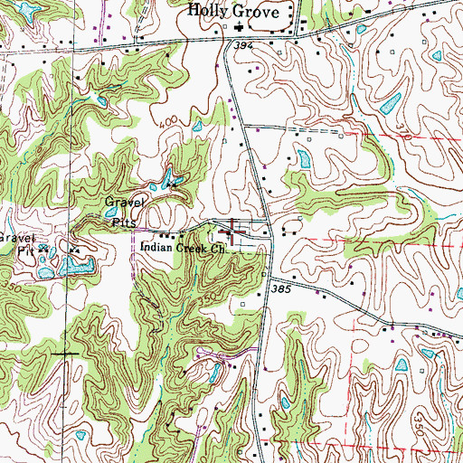 Topographic Map of Indian Creek Church, TN