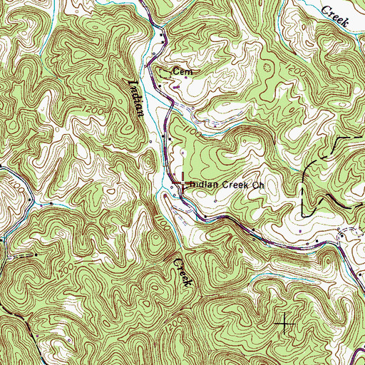 Topographic Map of Indian Creek Church, TN