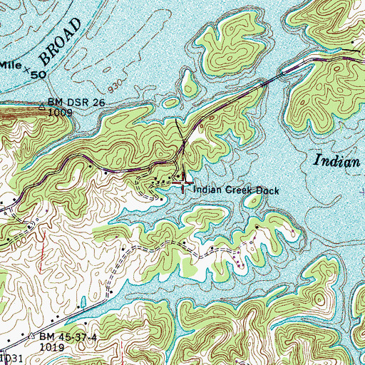 Topographic Map of Indian Creek Dock, TN