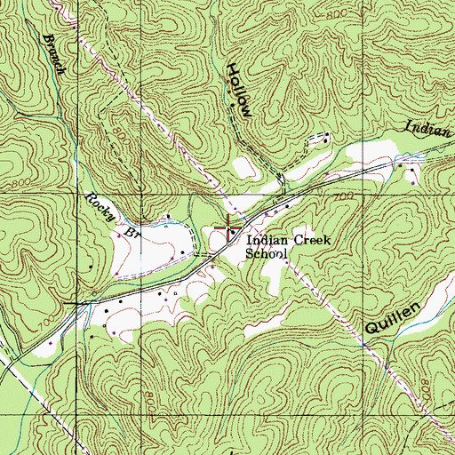 Topographic Map of Indian Creek School, TN