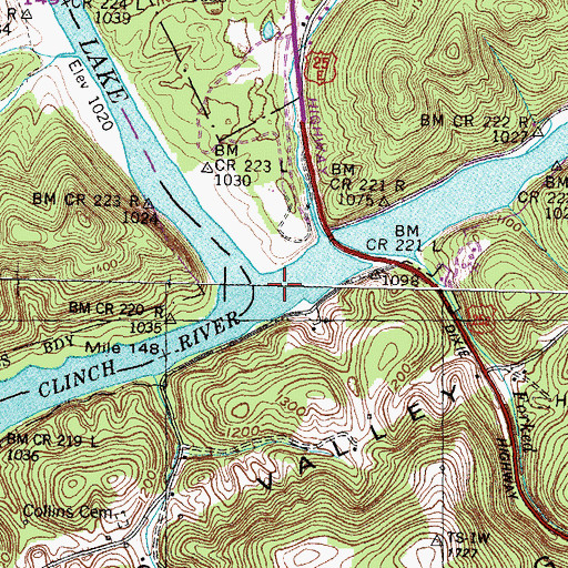 Topographic Map of Indian Creek Valley, TN