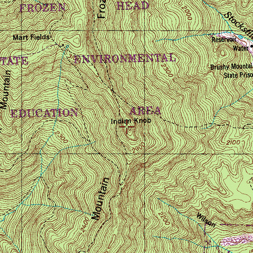 Topographic Map of Indian Knob, TN