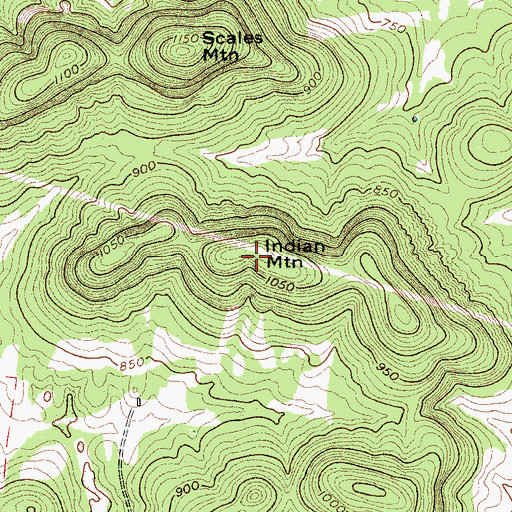 Topographic Map of Indian Mountain, TN